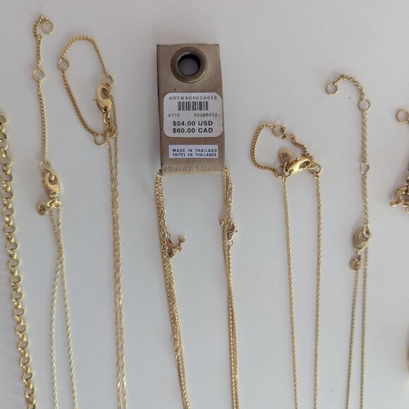 Madewell Anthropologie Gold Jewelry Bundle ✨ Layered Necklaces, Rings, Mega Lot - Picture 7 of 13